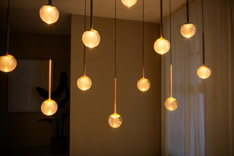 Lucide CALINA dimbare LED-hanglamp 12 × 7 W, 2200–3300 K, koffie