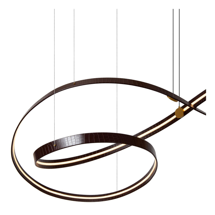 Lucide SLALOM dimbare LED-hanglamp 80 W, 2200–4000 K, koffie