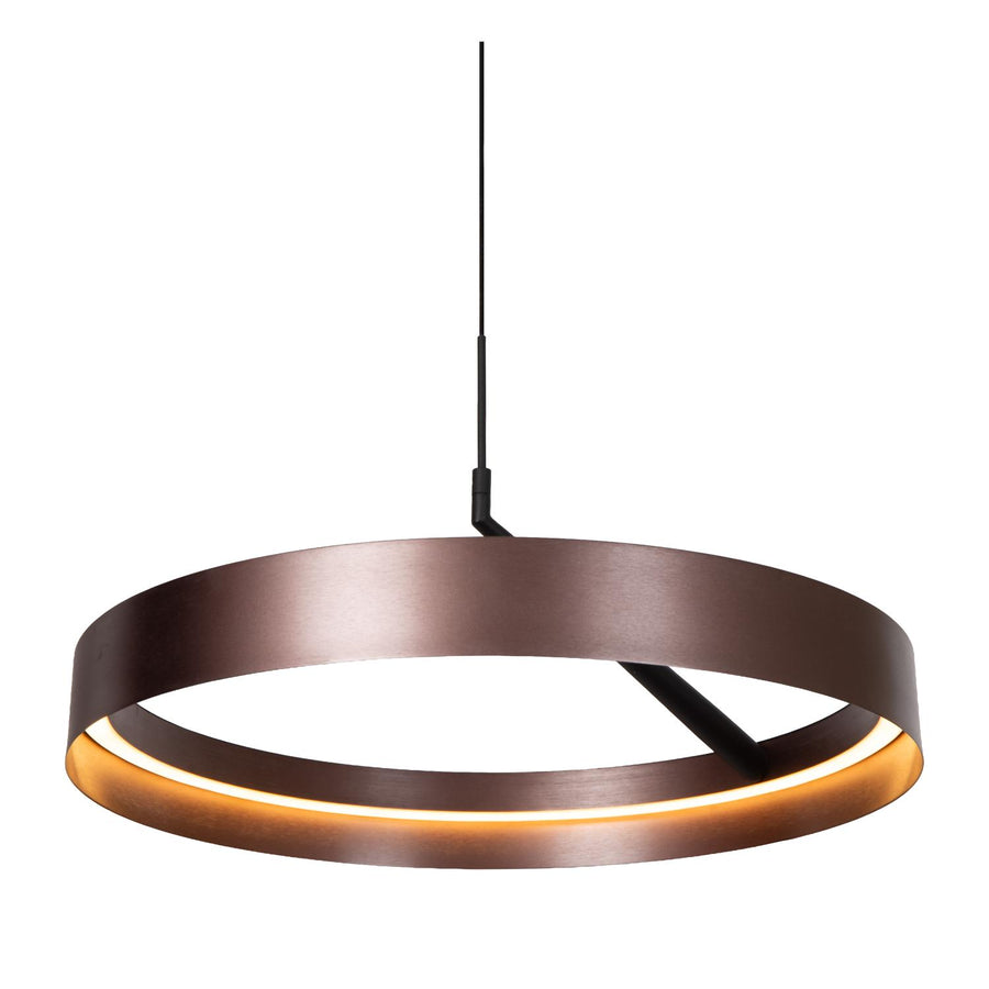 Lucide LEONARD dimbare LED-hanglamp met 3 dimstanden, Ø 54,5 cm, 36 W, 2200–3000 K, koffie