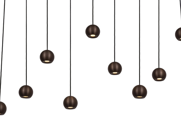 Lucide MONTANA dimbare LED-hanglamp 13 × 5,7 W, 2700–4000 K, koffie