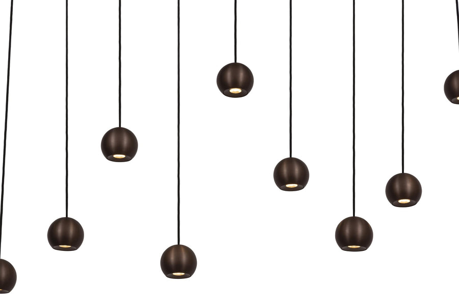 Lucide MONTANA dimbare LED-hanglamp 13 × 5,7 W, 2700–4000 K, koffie