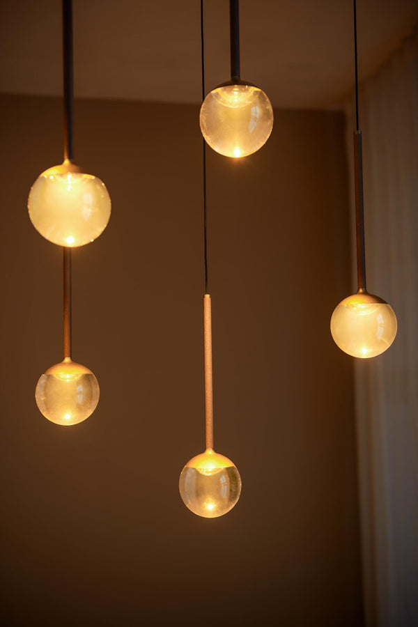 Lucide CALINA dimbare LED-hanglamp 12 × 7 W, 2200–3300 K, koffie