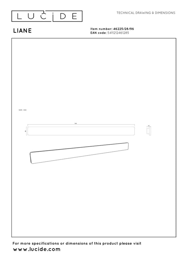 Lucide LIANE dimbare LED-wandlamp 2 × 14 W, 2700–4000 K, roestbruin