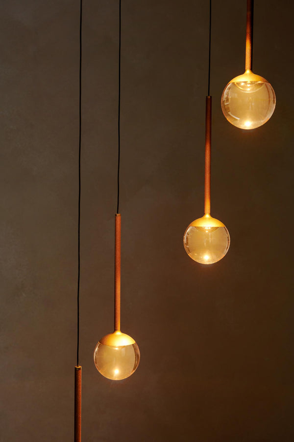 Lucide CALINA dimbare LED-hanglamp Ø 41,9 cm, 5 × 8,2 W, 2200–3300 K, amber
