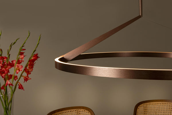 Lucide APPLAUSE dimbare LED-hanglamp met bewegingssensor Ø 80 cm, 50 W, 2700–4000 K, koffie