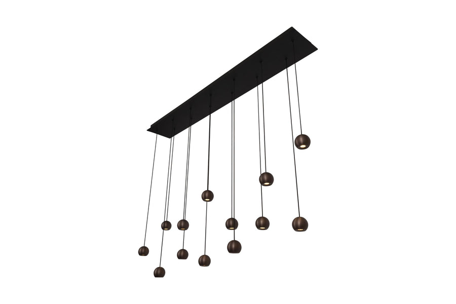 Lucide MONTANA dimbare LED-hanglamp 13 × 5,7 W, 2700–4000 K, koffie