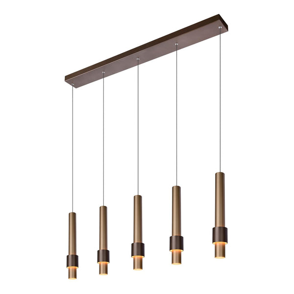 Lucide MARGARY dimbare LED-hanglamp 5 × 4,2 W, koffie