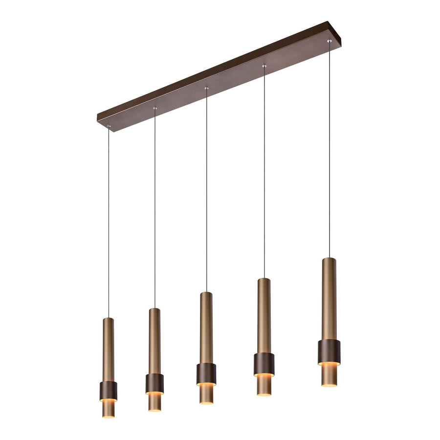 Lucide MARGARY dimbare LED-hanglamp 5 × 4,2 W, koffie