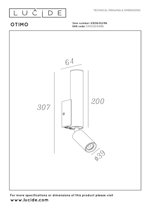 Lucide OTIMO wandspot 2 × GU10, koffie
