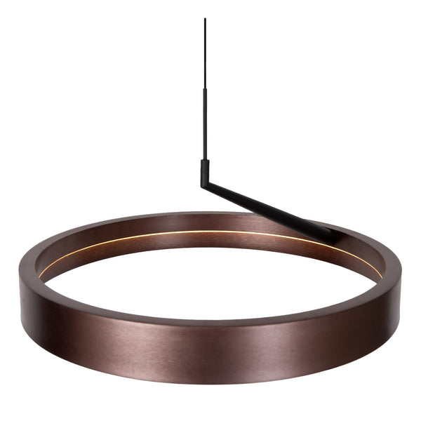Lucide LEONARD dimbare LED-hanglamp met 3 dimstanden, Ø 54,5 cm, 36 W, 2200–3000 K, koffie