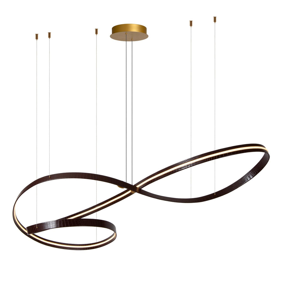 Lucide SLALOM dimbare LED-hanglamp 80 W, 2200–4000 K, koffie