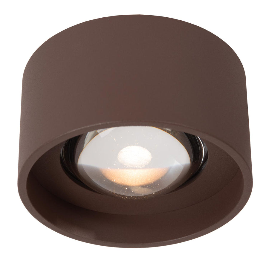 Lucide LENZ LED-plafondspot voor binnen en buiten Ø 11 cm, 8 W, IP54, roestbruin
