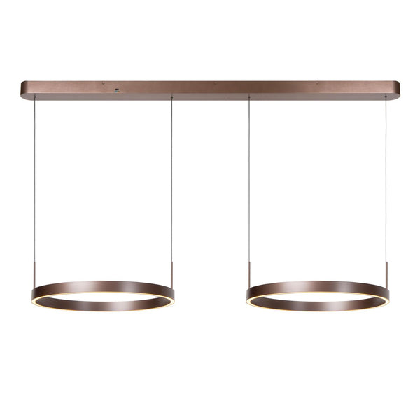 Lucide LIANE dimbare LED-hanglamp 2 × 45 W, 2700–4000 K, roestbruin