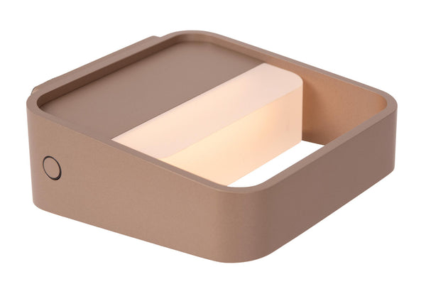 Lucide SILVI oplaadbare LED-wandlamp met dimfunctie 3,7 W, koffie