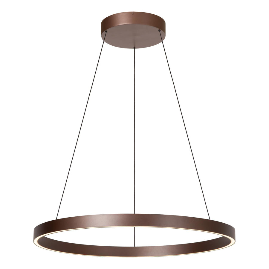 Lucide LIANE dimbare LED-hanglamp Ø 80 cm, 2 × 36 W, 2700–4000 K, roestbruin