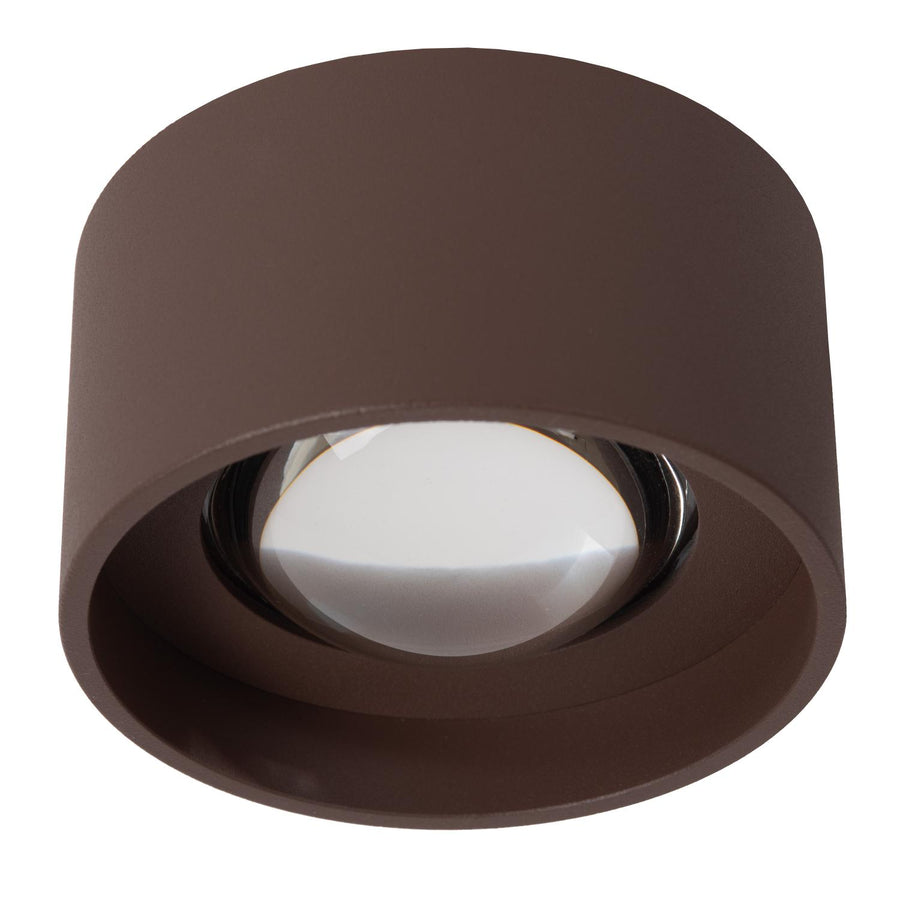 Lucide LENZ LED-plafondspot voor binnen en buiten Ø 11 cm, 8 W, IP54, roestbruin