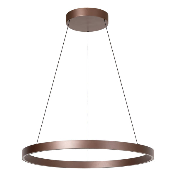 Lucide LIANE dimbare LED-hanglamp Ø 80 cm, 2 × 36 W, 2700–4000 K, roestbruin