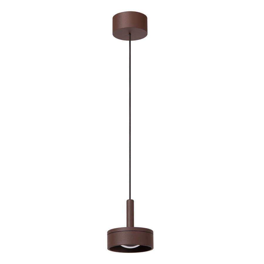 Lucide LENZ LED-hanglamp voor binnen en buiten Ø 11 cm, 8 W, IP54, roestbruin