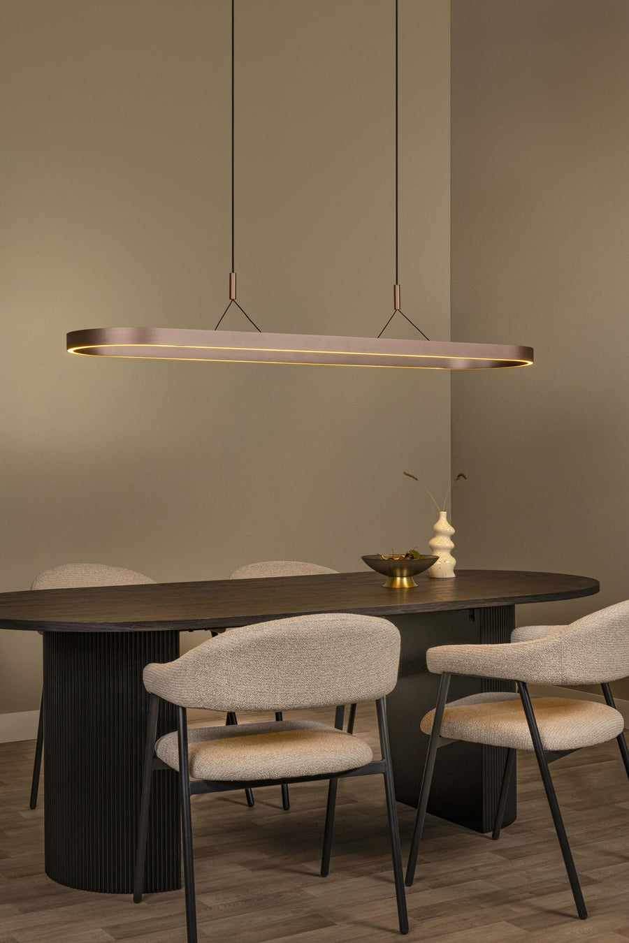 Lucide LIANE dimbare LED-hanglamp 2 × 40 W, 2700–4000 K, roestbruin