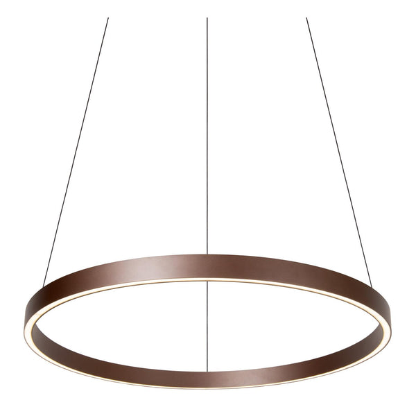 Lucide LIANE dimbare LED-hanglamp Ø 80 cm, 2 × 36 W, 2700–4000 K, roestbruin