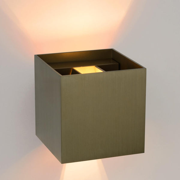 Lucide XIO dimbare LED-wandlamp 4 W, roestbruin