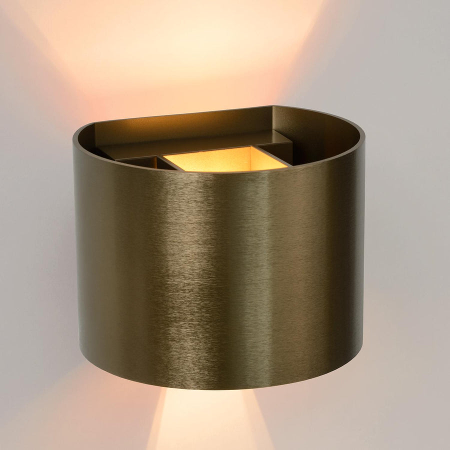 Lucide XIO dimbare LED-wandlamp 3,5 W, roestbruin