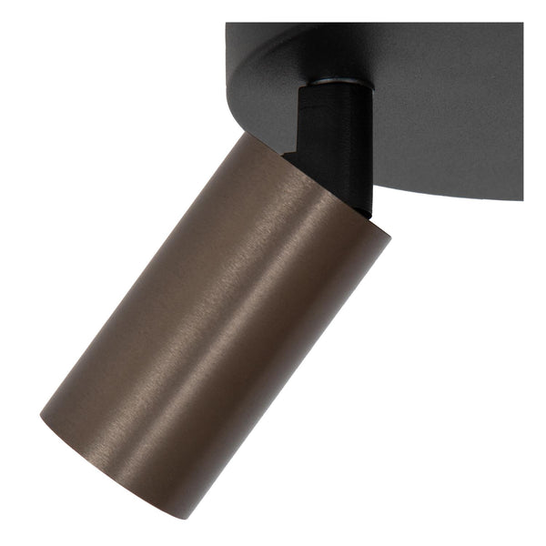 Lucide RITMO plafondspot Ø 18 cm, 3 × GU10, koffie
