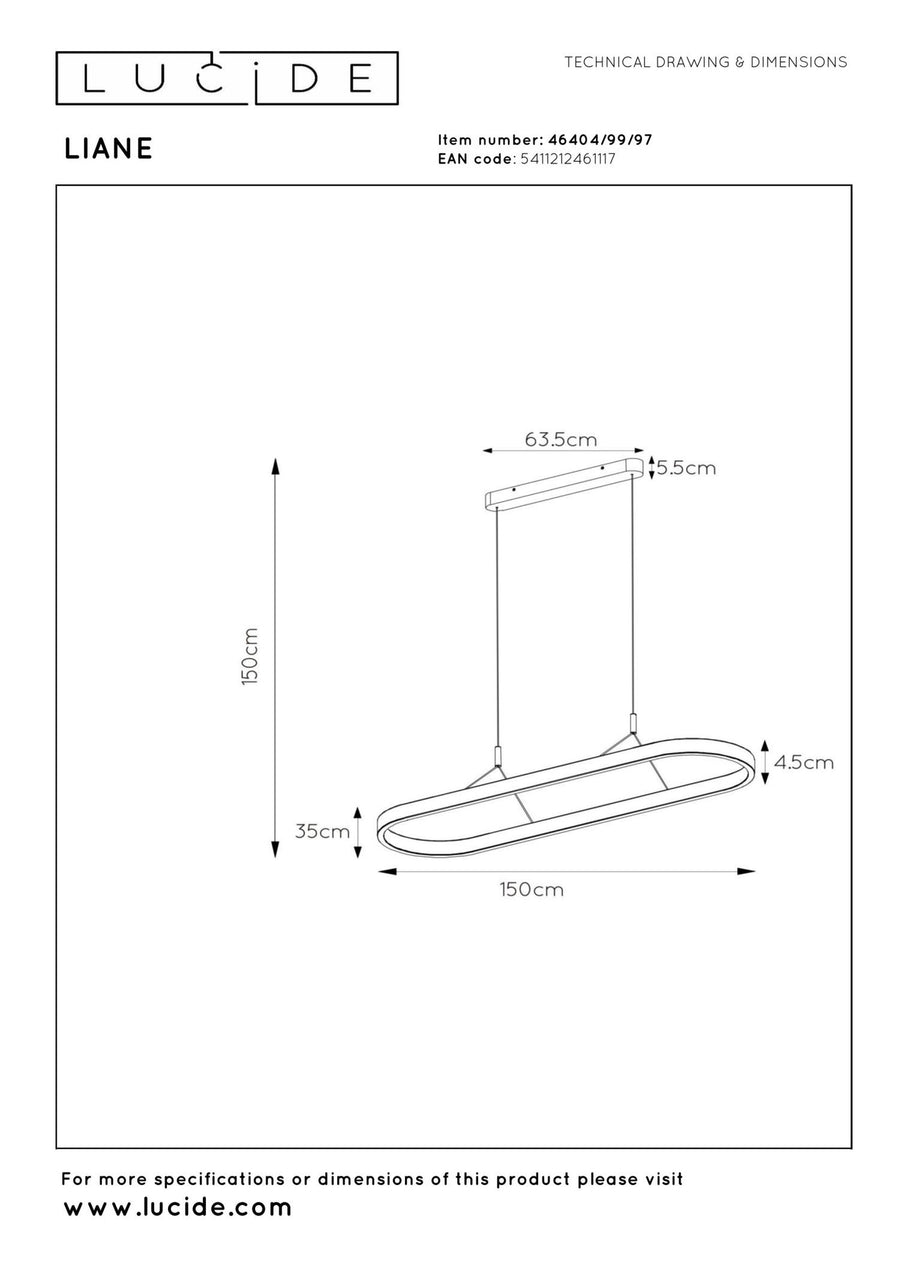 Lucide LIANE dimbare LED-hanglamp 2 × 40 W, 2700–4000 K, roestbruin
