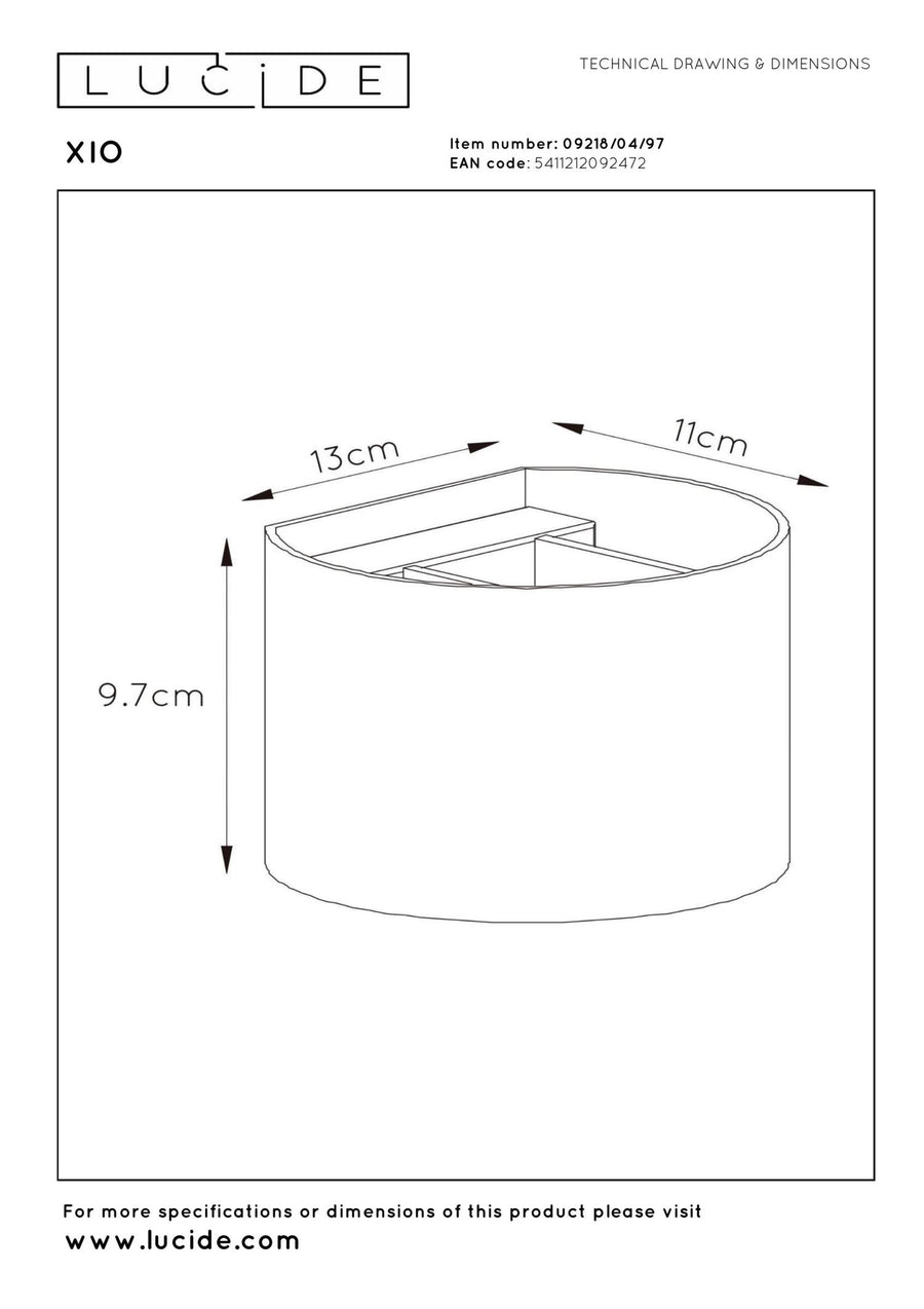 Lucide XIO dimbare LED-wandlamp 3,5 W, roestbruin