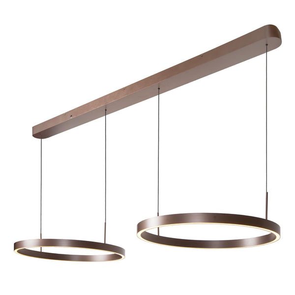 Lucide LIANE dimbare LED-hanglamp 2 × 45 W, 2700–4000 K, roestbruin