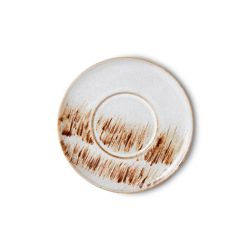 70S Ceramics Saucers Big Sur, white brown