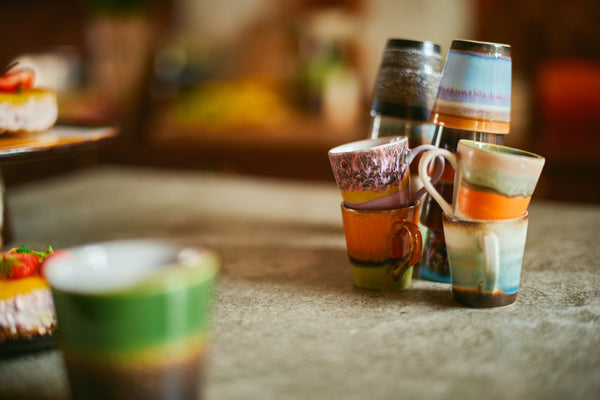 Espressomok 70s ceramics retro roze