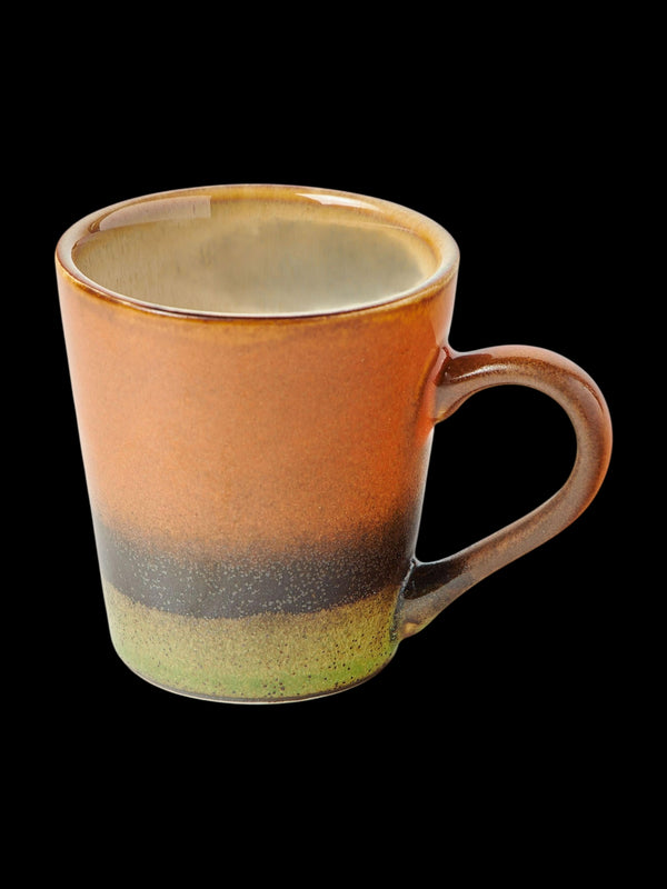 Espressomok 70s ceramics retro groen/bruin