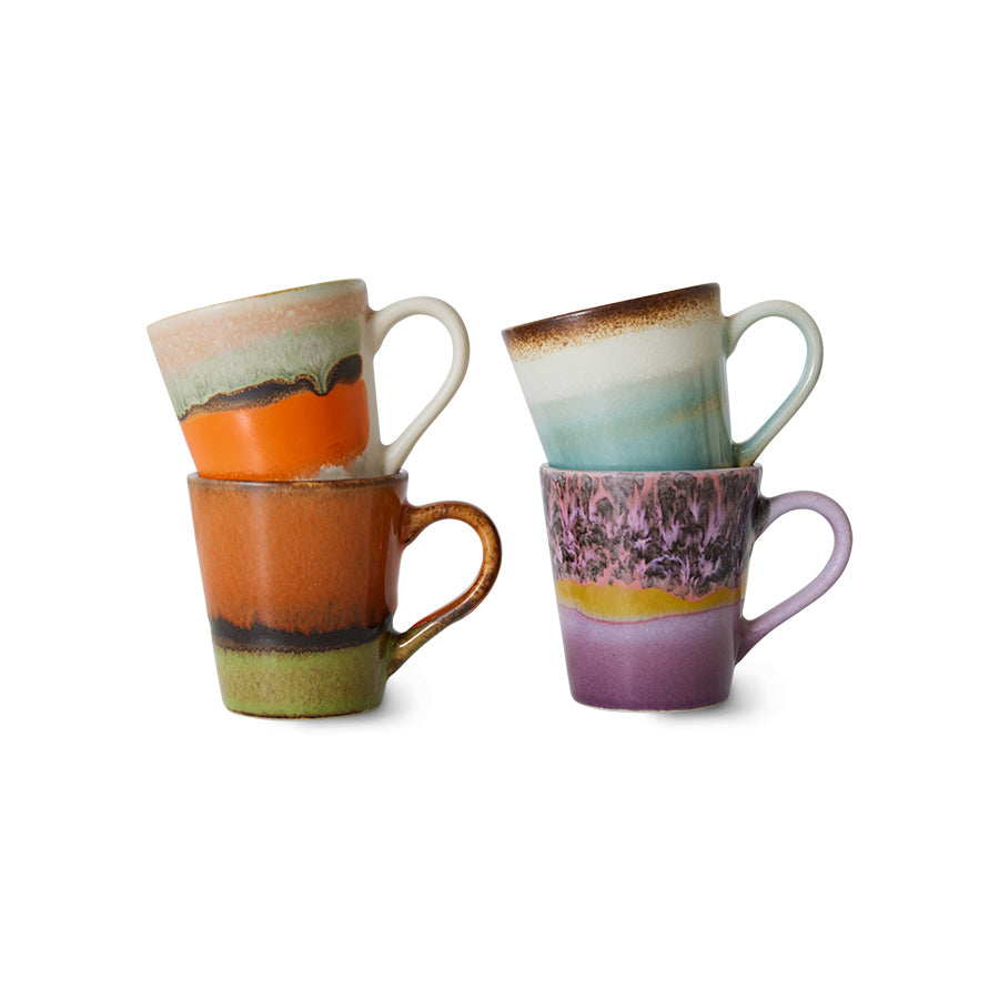 Espressomok 70s ceramics retro groen/bruin