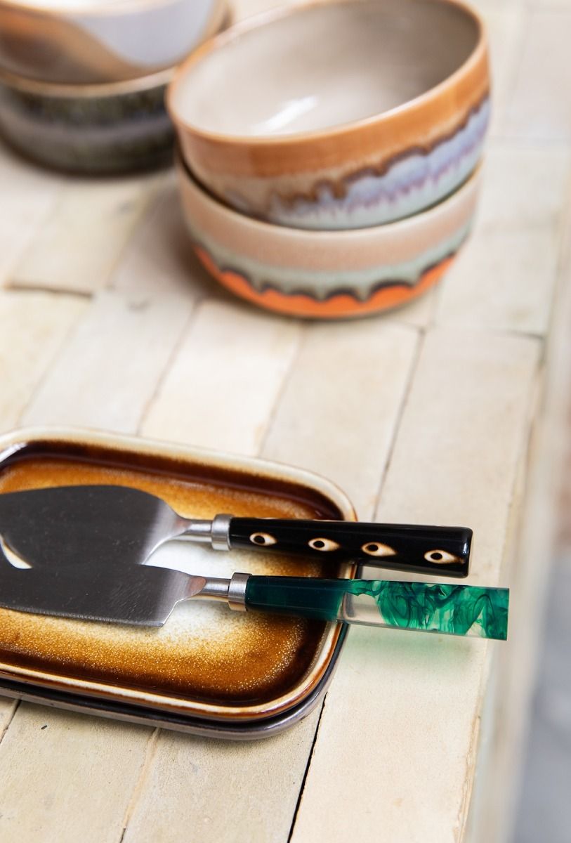 70s ceramics: small trays, mojave - brown