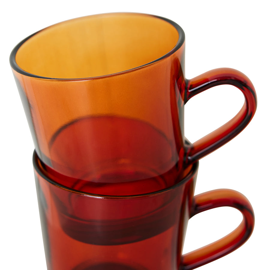 Koffiekop 70s glassware amberbruin