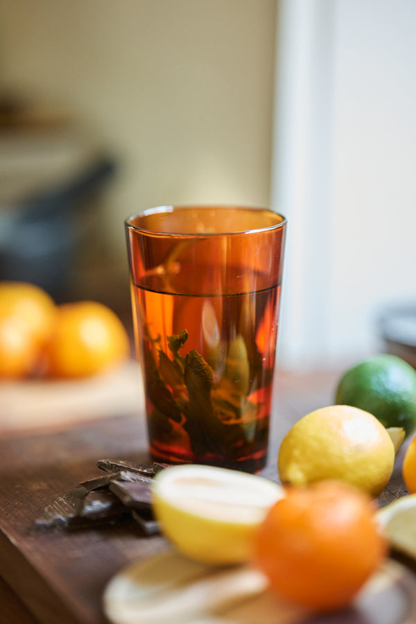 Theeglas 70s glassware amberbruin