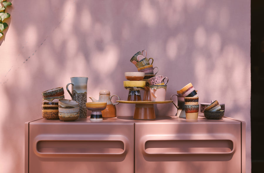 Kom XS 70s ceramics marine oranje