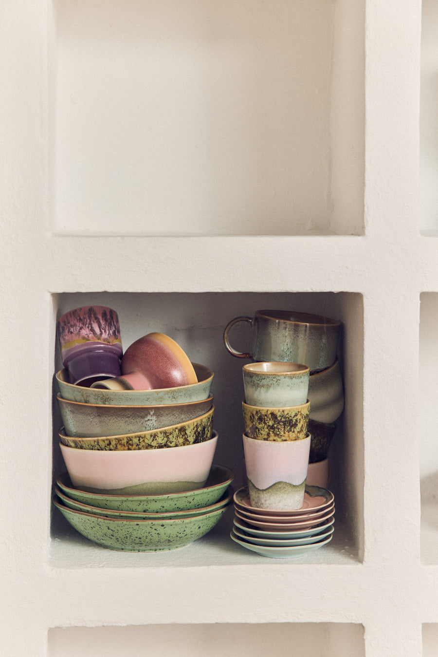 Ramenkom 70s ceramics verge blauw