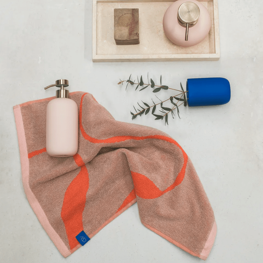 NOVA ARTE guest towel, Orange-Latte