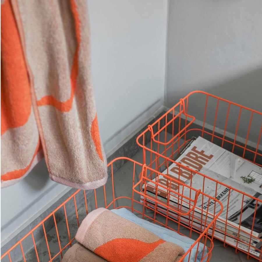 NOVA ARTE guest towel, Orange-Latte