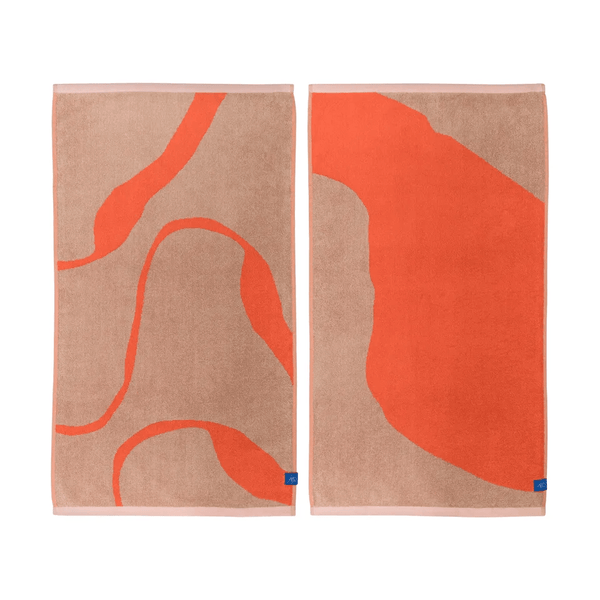 NOVA ARTE guest towel, Orange-Latte