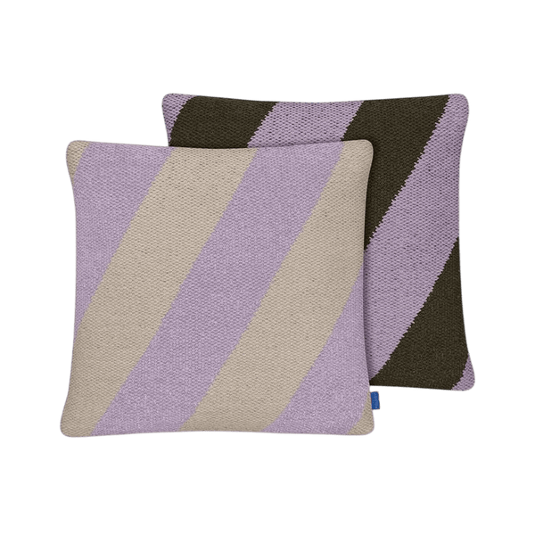 Across kilim cushion cover 50x50 , light lila + natural filled inner cushion 50x50