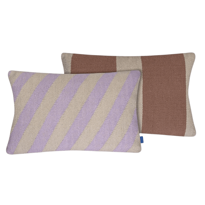 Across kilim cushion cover 40x60, light lilac + 40x60 down cushion filler