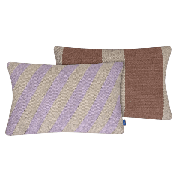 Across kilim cushion cover 40x60, light lilac + 40x60 down cushion filler