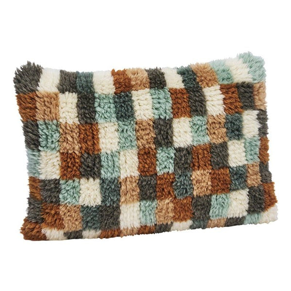 Hand woven wool cushion cover incl. 40x60 down cushion filler