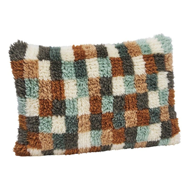 Hand woven wool cushion cover incl. 40x60 down cushion filler