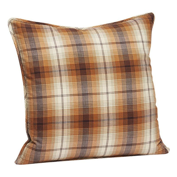 Checked cushion cover incl. 50x50 down cushion filler