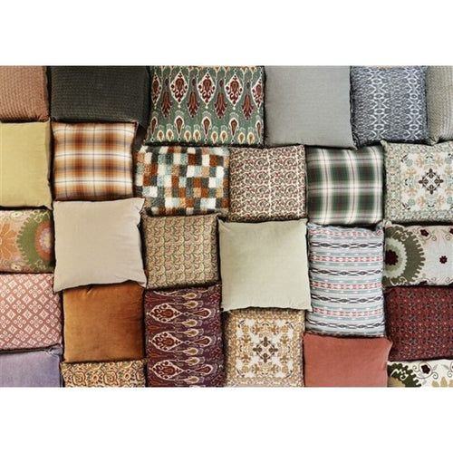Checked cushion cover incl. 50x50 down cushion filler
