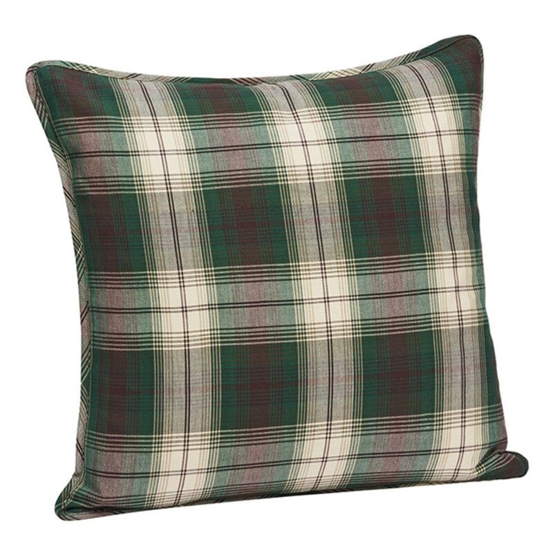 Checked cushion cover incl. 50x50 down cushion filler